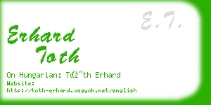 erhard toth business card